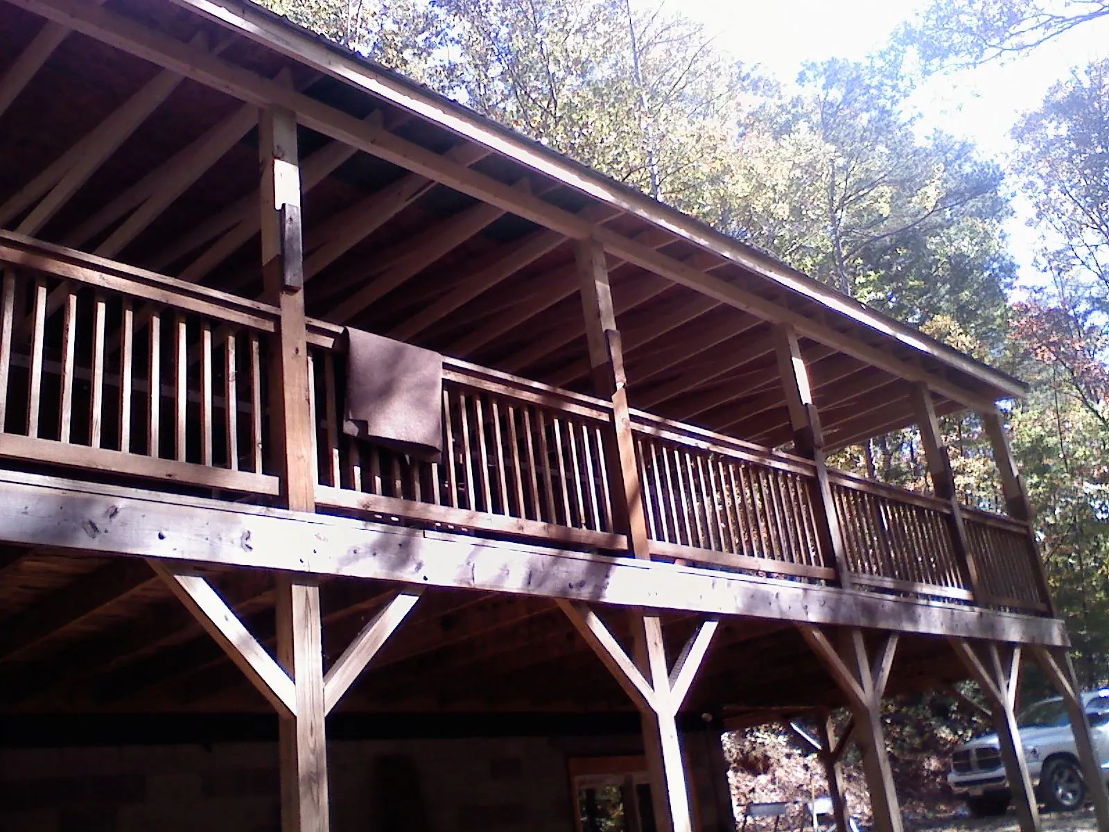 Timber framing under a new elevated porch and deck — Roof Leak Repair in Westerlo by Roofing Brothers